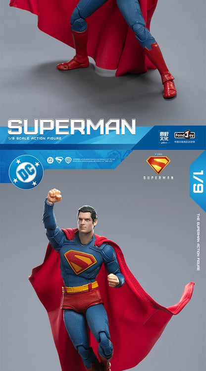 2025 Boneco de Ação Original Fondjoy David Corenswet Superman 1/9 Novo Boneco Superman Articulado em PVC Brinquedo Infantil Presente para Menino