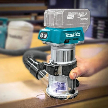 Makita DRT50 Original Aparador sem Fio Recarregável Máquina de Aparar Ferramenta de Fresagem sem Escovas para Ranhurar Madeira Máquina de Gravação