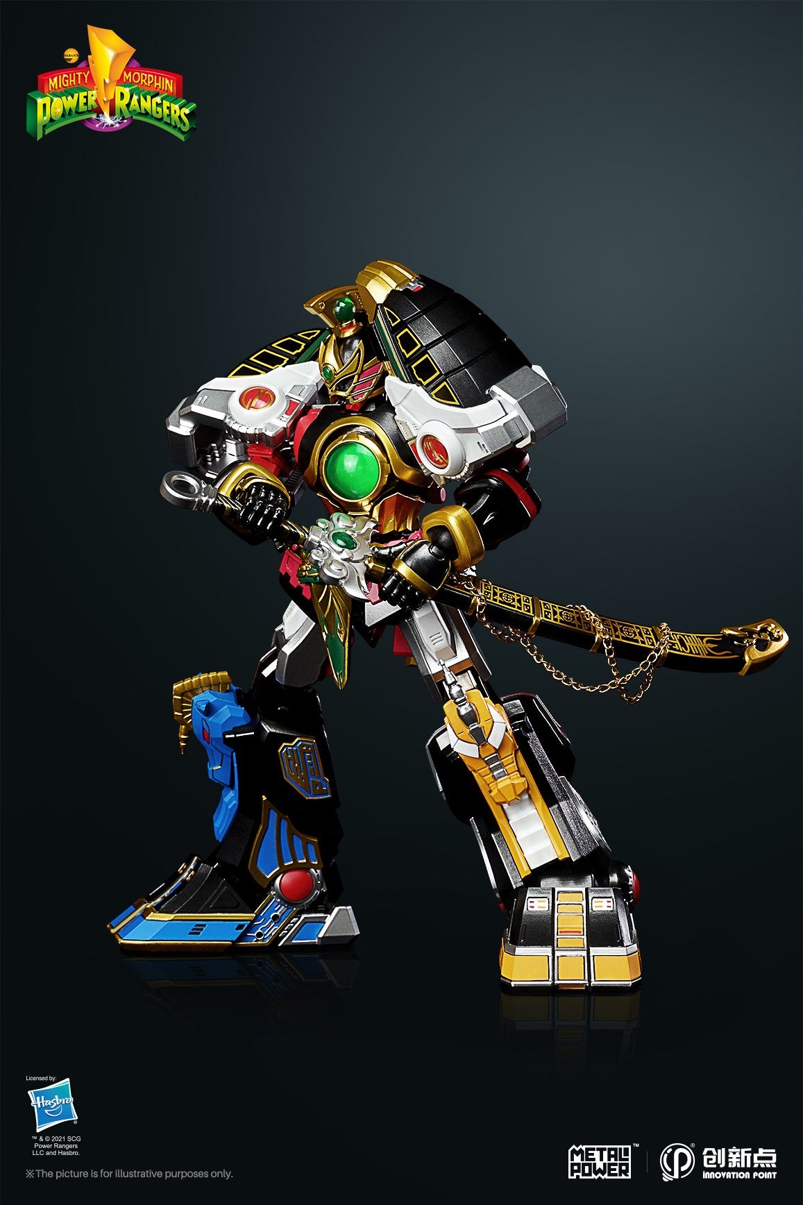 Boneco Articulado de Liga Leve Power Rangers Thunderzord Raptorzord em Estoque