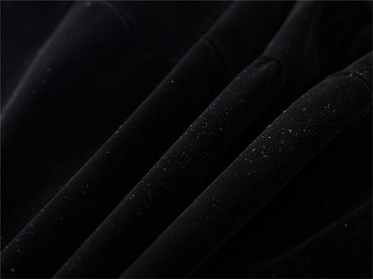 Preppy Style A-line Long Skirt Female Vintage Velvet Solid Skirt Autumn Winter Women Fashion High Waist Office Work Skirts 7XL