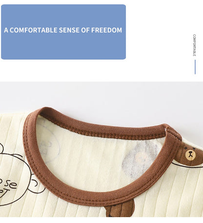 Kids Casual Autumn Long Sleeve Pajamas Set Boys and Girls Cartoon Print Home Wear Comfortable Soft Fabric Sleepwear