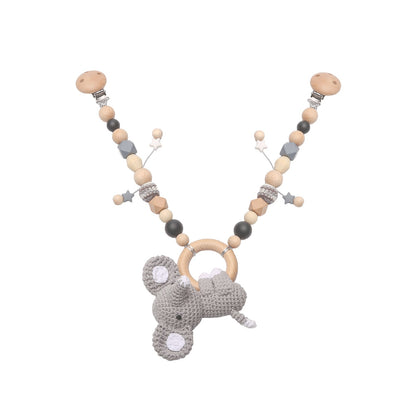 Baby Crochet Stroller Toys Wooden Hanging Ocean Stroller Teething Rattle Bell Animal Mobiles Gym Stroller Pendants Gifts Toys