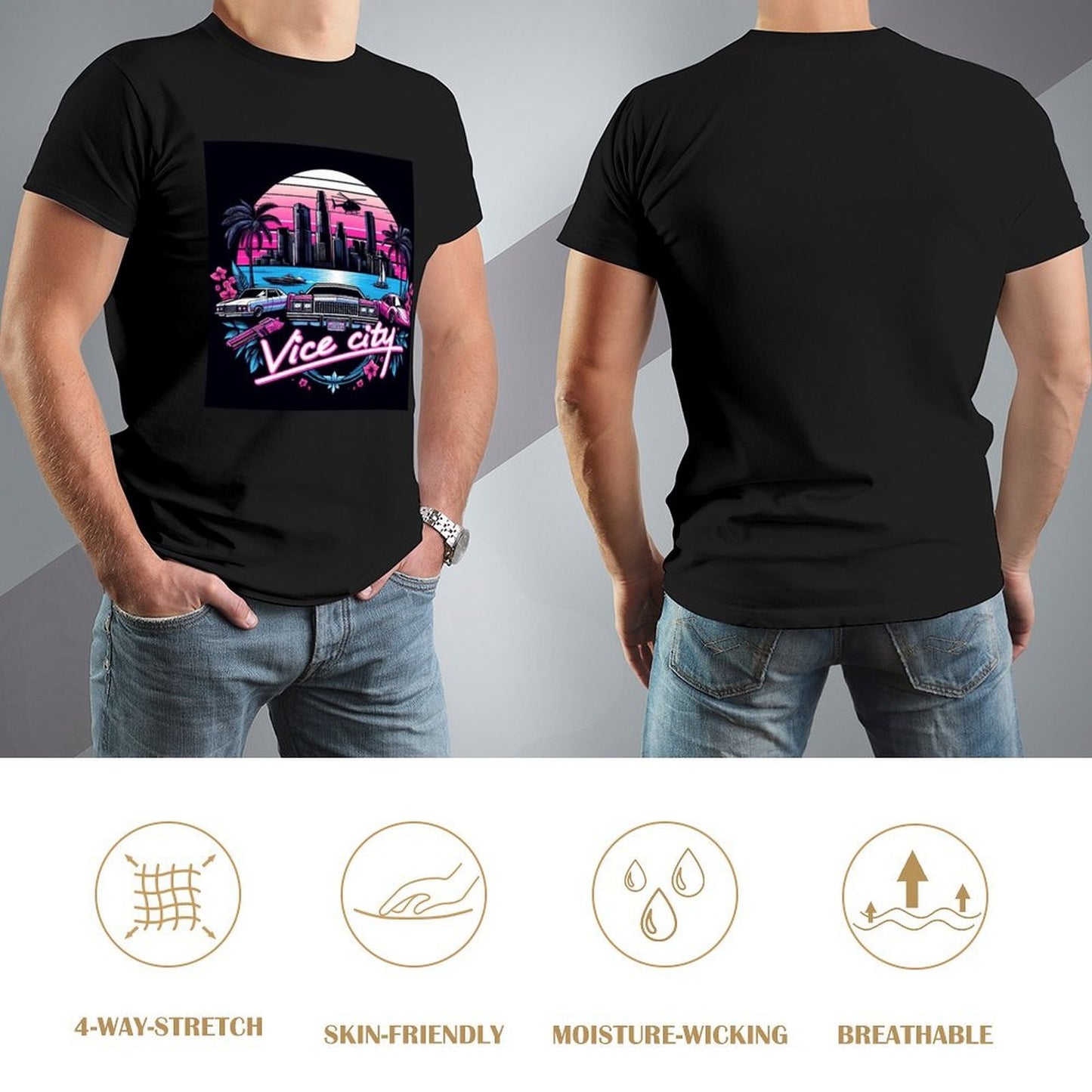 Welcome Vice City - Gta 6 GTA VI collection T-Shirt rapper graphic tees sweat gifts for boyfriend plus size men clothing