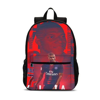 M-Mochila Esportiva Mbappes Football com Zíper Relâmpago Mochila Escolar Esportiva Mochila Escolar Jogador Estrela Mochilas para Livros