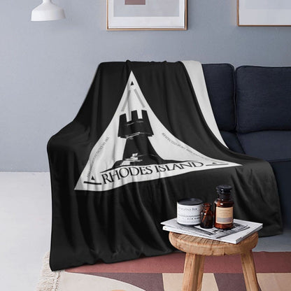 Arknights Rhodes Island Emblem Blanket Flannel Sofa Throw Blanket Super Soft for Home Bedroom Travel Throws Bedspread Quilt