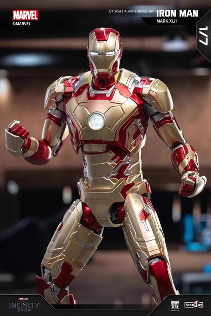 26CM Fondjoy Original Iron Man 1/7 MK42 MK43 1/12 MK1 MK2 MK3 MK4 MK5 MK6 Assembled Tony Stark Action Figure Collect Toy Gift