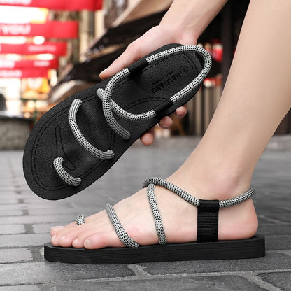 Summer Casual Durable Slippers,Men's Summer Slip-on Anti-slip Outdoor Casual Sandals,Flip-flops for The Beach with Open Toes