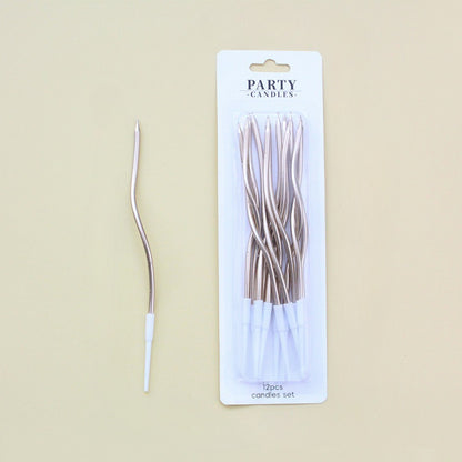 6/12/48pcs Birthday Candles Spiral Cake Candles  Long Thin Cake Candles For Wedding Party And Cake Decoration