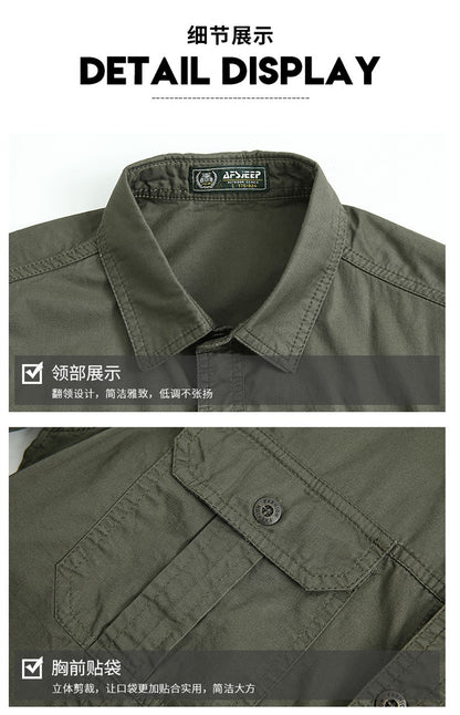 2025 Summer Green Cargo Shirts for Men Short Sleeve Casual Blouse Combat Tactical Shirt Multi-Pocket Outfits Oversize 5XL