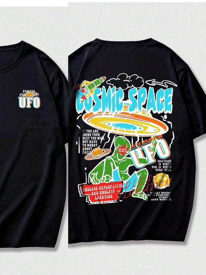 UFO 2024 New Men's T-shirt Luxury Brand Clothes Harajuku Y2k Graphic T Shirts Men Oversized T Shirt Free Shipping Printed