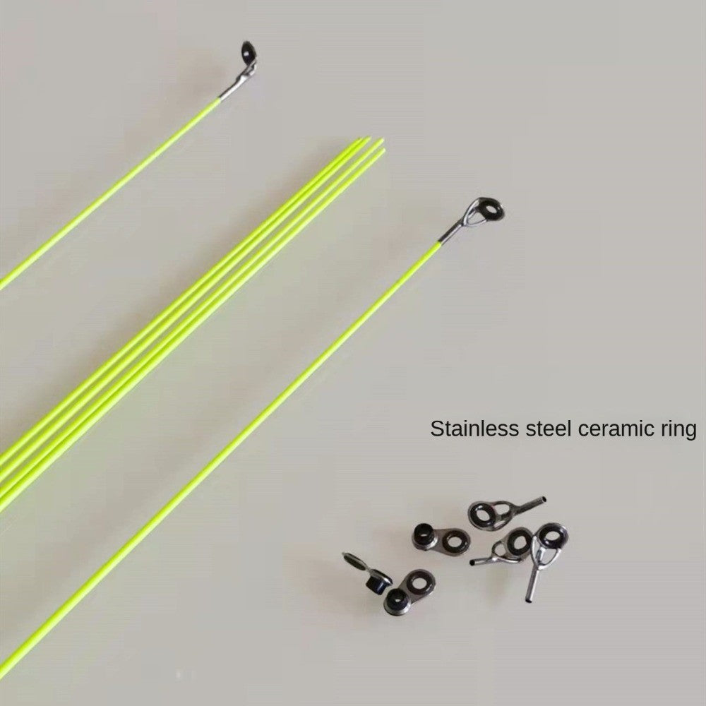 2 peças de alta qualidade com ponta de anel superior para vara de pesca de inverno retrátil de fibra de carbono giratória 50cm fibra de vidro para pesca no gelo