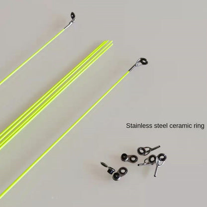 2 peças de alta qualidade com ponta de anel superior para vara de pesca de inverno retrátil de fibra de carbono giratória 50cm fibra de vidro para pesca no gelo
