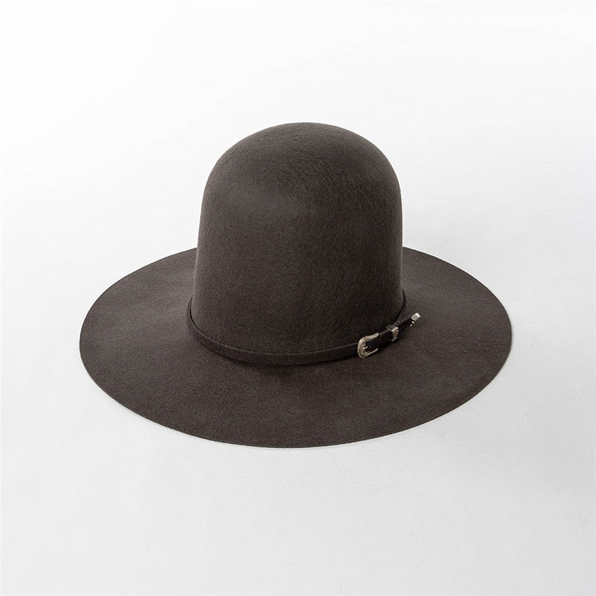 202409-HH2103B ins elegante chapéu de feltro de inverno de lã com coroa alta e cinto 58cm de circunferência modelo desfile chapéu de sol masculino feminino para lazer