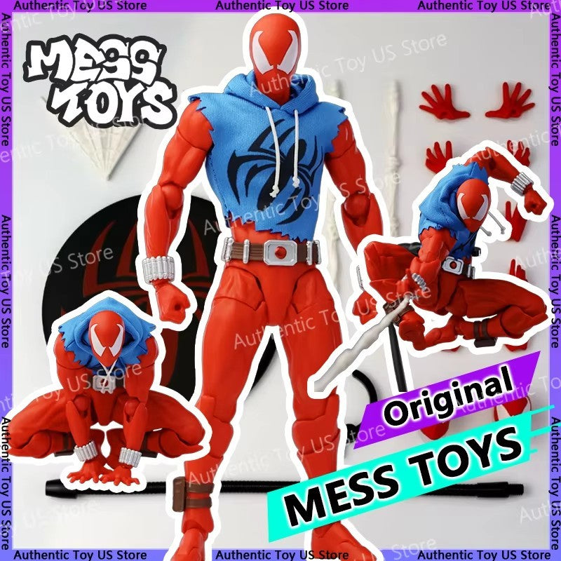 Original Mess Toys Scarlet Hero Scarlet Spiderman Messtoys Spider Man Anime Action Figure Figurine Statue Model Gifts Kids Toys