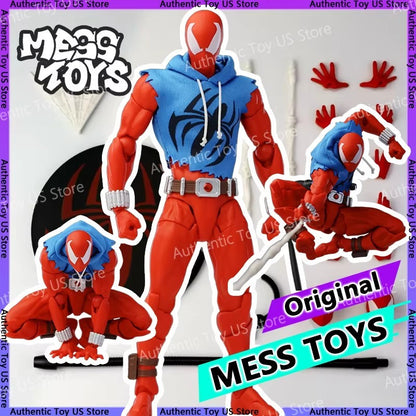 Original Mess Toys Scarlet Hero Scarlet Spiderman Messtoys Spider Man Anime Action Figure Figurine Statue Model Gifts Kids Toys