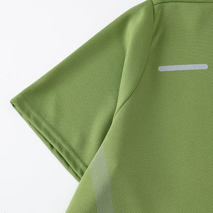 2-Piece Men's Summer Quick drying Sports Suit Loose And Breathable Short Sleeved T-shirt Running And Fitness Black Pocket Shorts