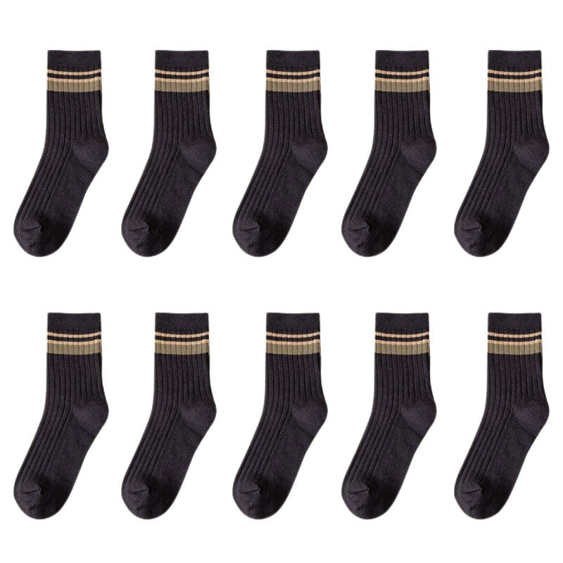10 Pair Men's Striped Socks Spring Fashion Casual Socks High Quality Harajuku Retro Socks Man