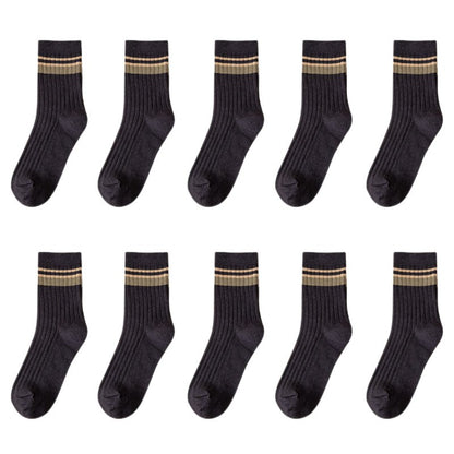 10 Pair Men's Striped Socks Spring Fashion Casual Socks High Quality Harajuku Retro Socks Man