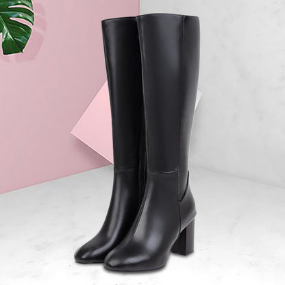 Autumn And Winter Women'S High Boots Fashion Soft Leather Back Zipper Long Boots Ladies Comfortable Knee High Boots Botas Mujer