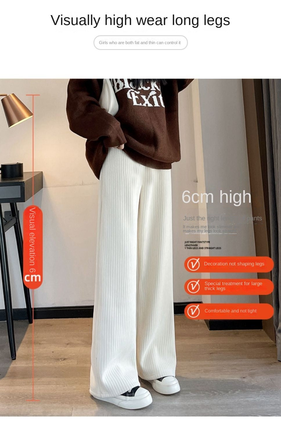 Pants Women Thickened Lamb Fleece Wide Leg Pants Plus Velvet Women's Autumn Winter Fashion Loose Pants Cashmere Casual Pants