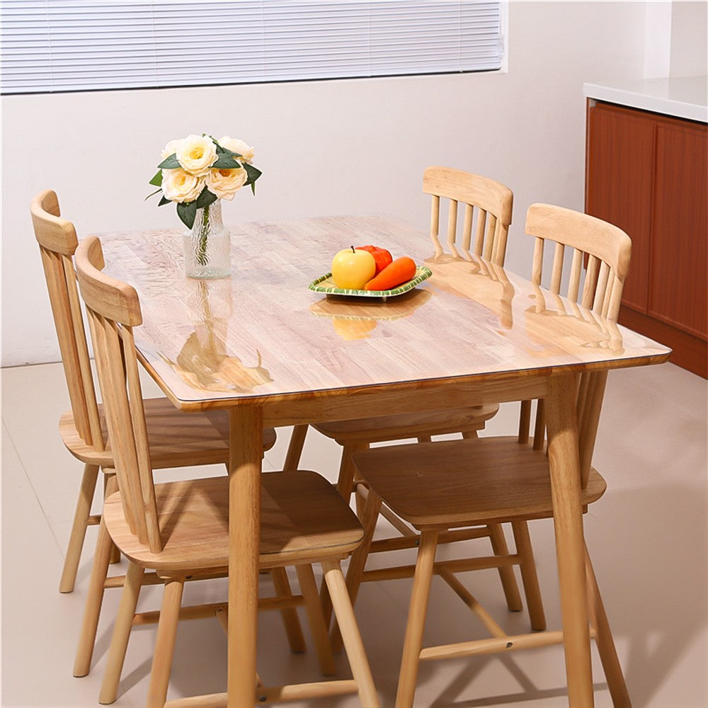 PVC transparent tablecloth with a thickness, heat-resistant, waterproof, and oil resistant dining table mat, 1pc