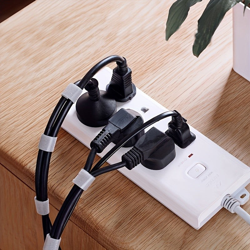 1-50m Velcros Organizador de cabos USB Amarra de cabo Mesa Computador Gerenciamento Fitas Amarras Fio de fone de ouvido Suporte de enrolador Gancho e laço para telefone