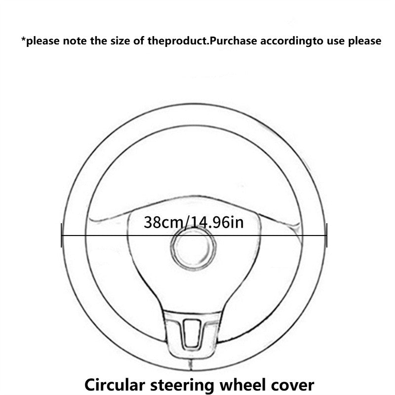 Capa de volante de carro sem anel interno de pelúcia de inverno quente macia confortável antiderrapante elástica capa de guidão elástica