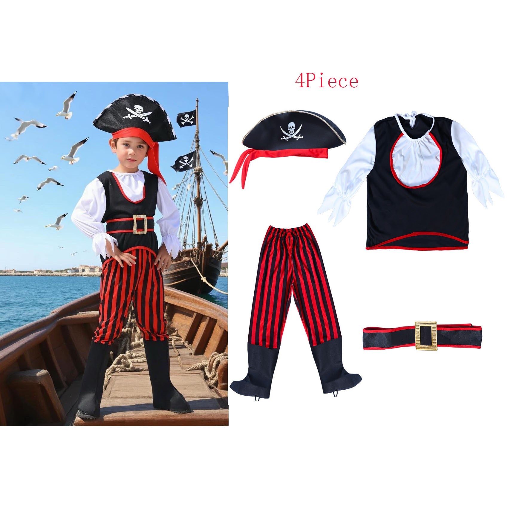 Little Boys Girls Halloween Children's Pirate Costumes for Boys Kids Children Pirate Costume Fantasia Infantil Cosplay Clothing