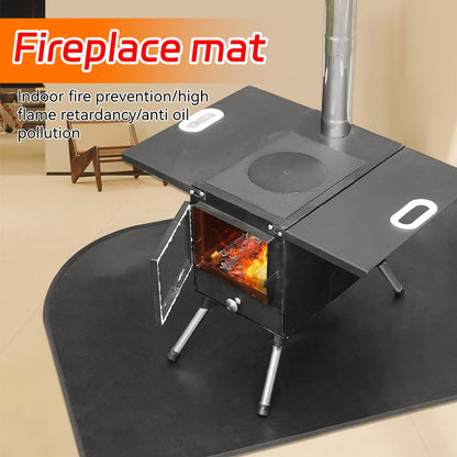 Fireproof Hearth Rug Flame Resistant Fireplace Rug Mat Half Round Floor Protective Rug Fiberglass Fireproof Wooden Stove Mat