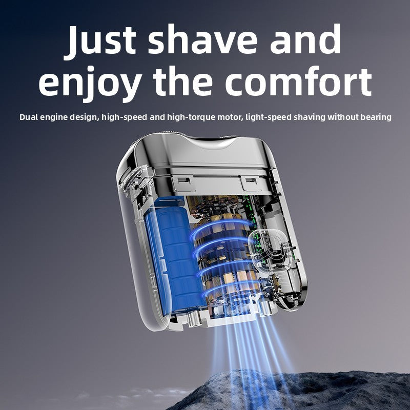 Waterproof Electric Smart Shaver Travel Razor Mini Dual Blade Shaver Men Shaver Portable Beard Trimmer Remover Rechargeable