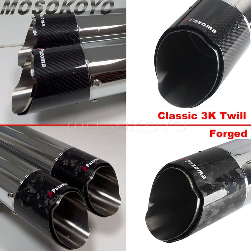 Exhaust System Slip-On Motorcycle Muffler Exhaust Pipe Carbon Fiber For Harley Touring Electra Road Street Glide Road King 17-up
