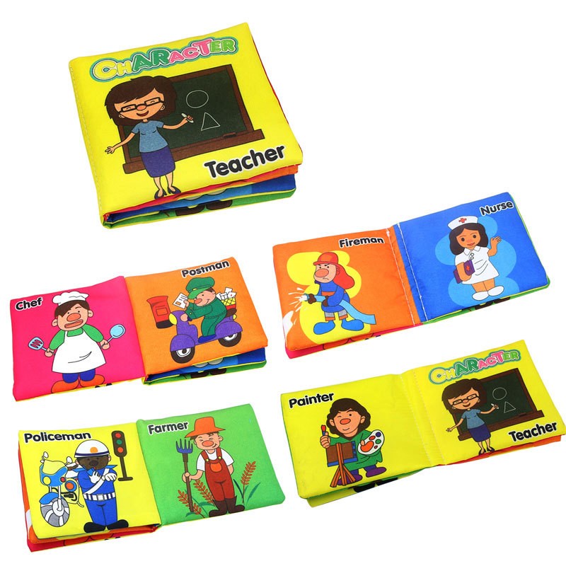 Livro de Pano Macio para Bebês 0-36M Brinquedo de Aprendizagem Precoce Interativo para Pais e Filhos Brinquedo Educativo Montessori de Marionete Presente para Meninos e Meninas