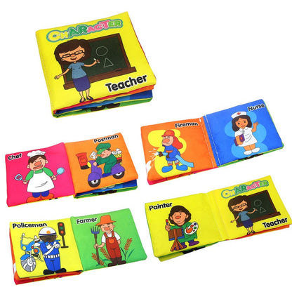 Livro de Pano Macio para Bebês 0-36M Brinquedo de Aprendizagem Precoce Interativo para Pais e Filhos Brinquedo Educativo Montessori de Marionete Presente para Meninos e Meninas