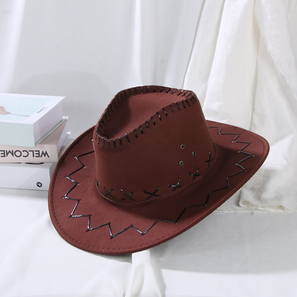 Accessories Western Style Panama Jazz Hat Wide Brim Suede Cowboy Hat Felt Fedora Hat