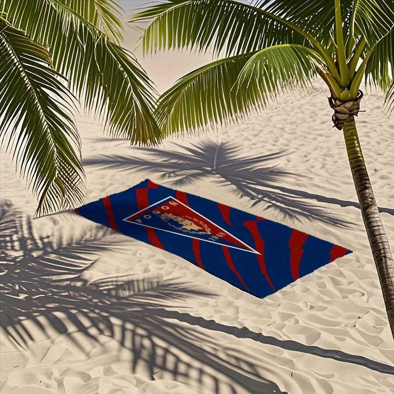 1pc Oversized Thick Beach Towel with Pogon Szczecin Logo Ultra-Fine Fiber, Super Soft & Highly Absorbent,
