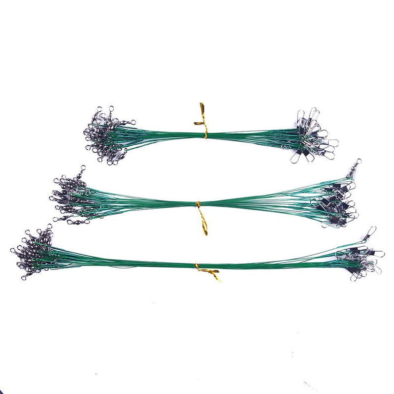 Linha de Pesca de Aço Anti-Mordida com Força de Tração Super Forte, Líder de Aço com Gira Giratória, Chumbada de Pesca 200/100/60/20Pcs