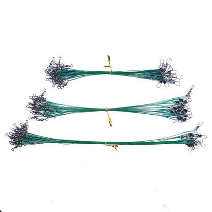 Linha de Pesca de Aço Anti-Mordida com Força de Tração Super Forte, Líder de Aço com Gira Giratória, Chumbada de Pesca 200/100/60/20Pcs