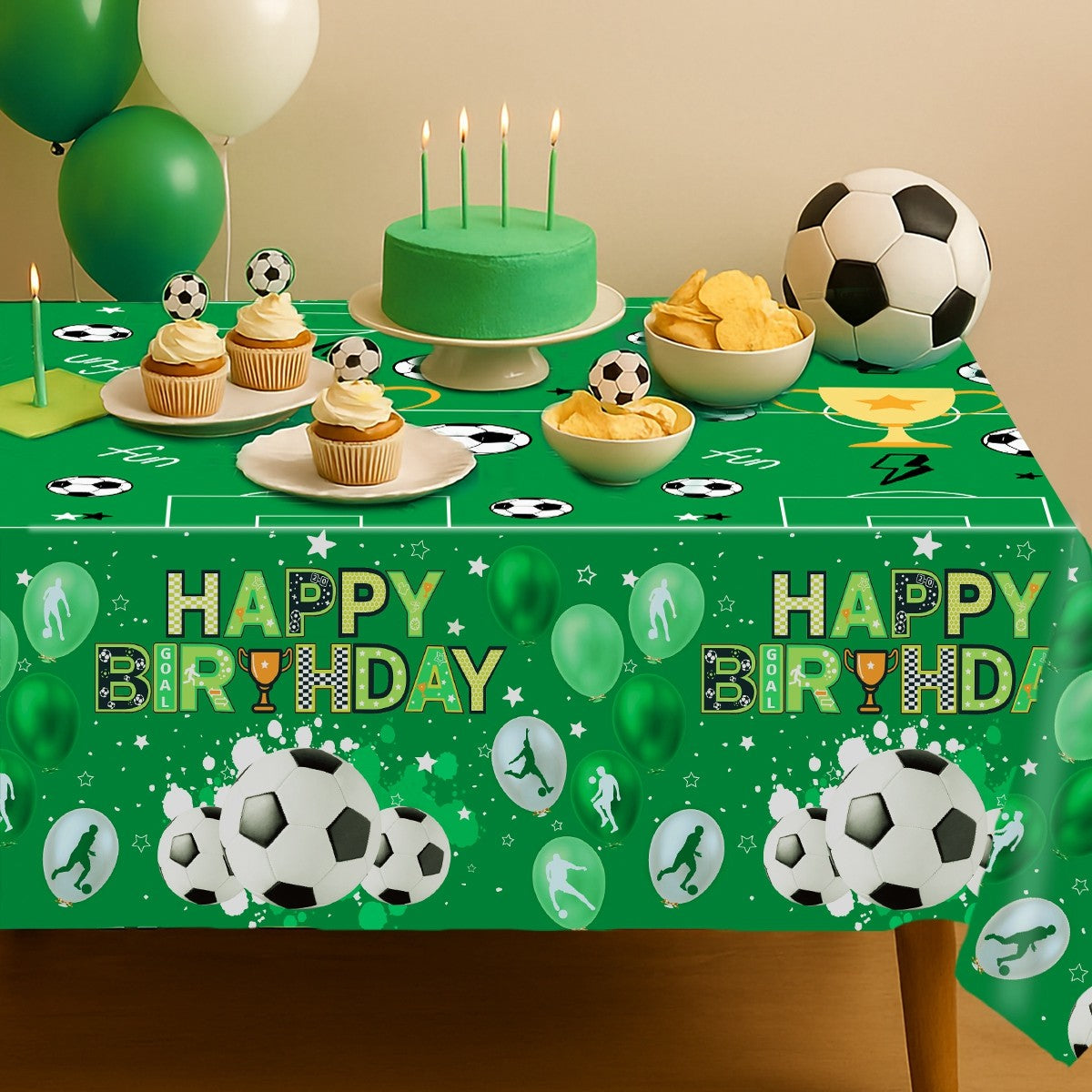Football Theme Tablecloths Football Birthday Party Decorations Football Rectangular Plastic Table Cover for Game Day Parties