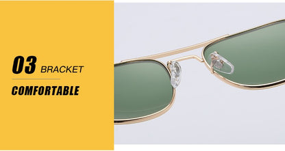 Fashion Aviation Sunglasses Men Luxury Brand Designer Square Sun Glasses for Male American Army Military Oculos