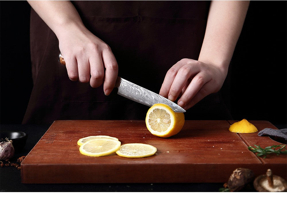 XITUO Kitchen Knives Set Damascus Steel VG10 Chef Knife Cleaver Paring Bread Knife Blue Resin Stabilised Wood Handle 1-7PCS set