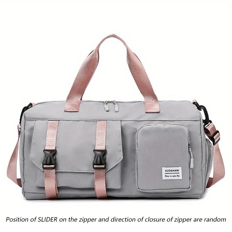 Women's Durable Nylon Sports Gym Bag with Shoe Compartment - Multifunctional Fitness Duffle for Yoga, Travel & Weekend Trips