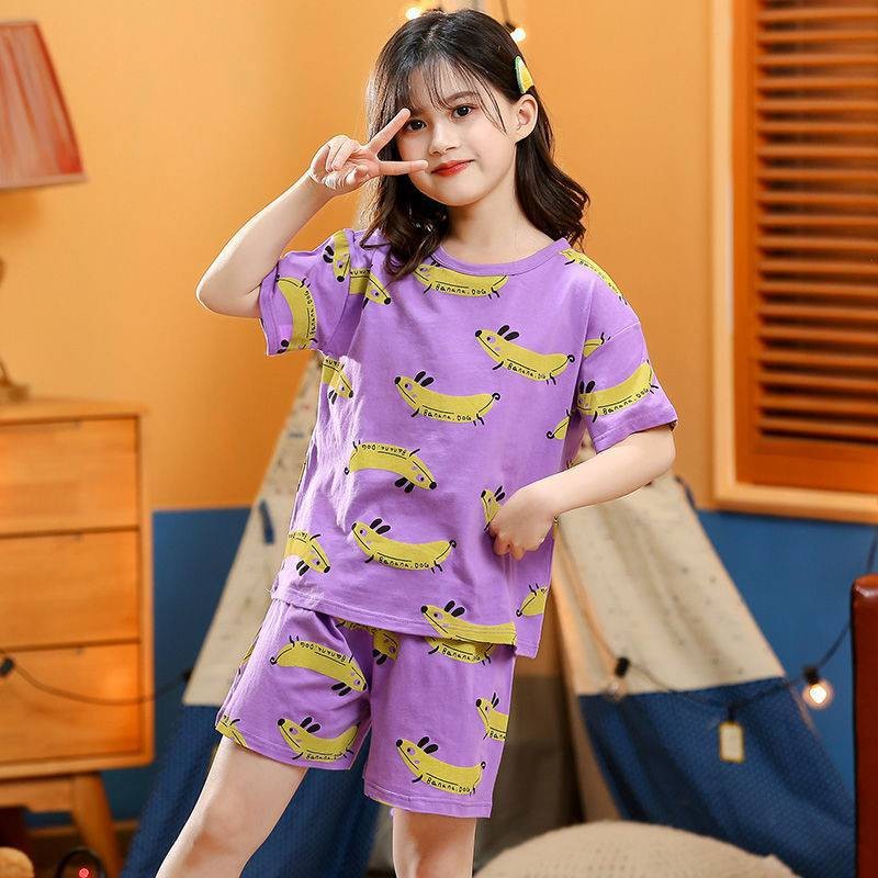 Summer Strawberry Sleepwear For Baby Kids Short Sleeve Pijamas Infantil 100% Cotton Kids Pajamas Set Boys Girls Clothes 6 8 10 Y