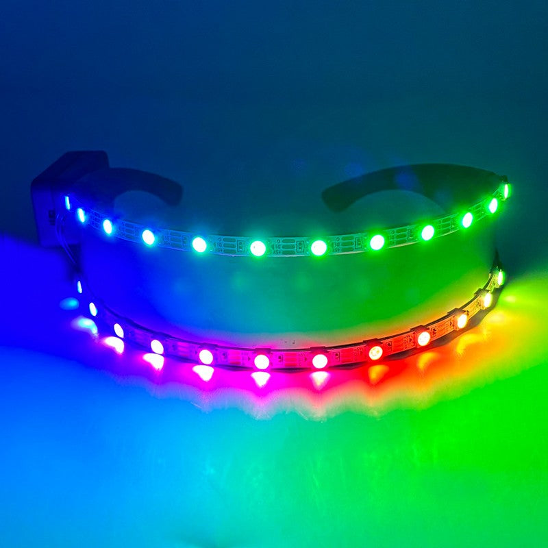 Led Glasses NightClub Masquerade Concert Club Neon Accessories Cool Vogue Flashing LED Futuristic Glasses Men Metal Cool Glasses