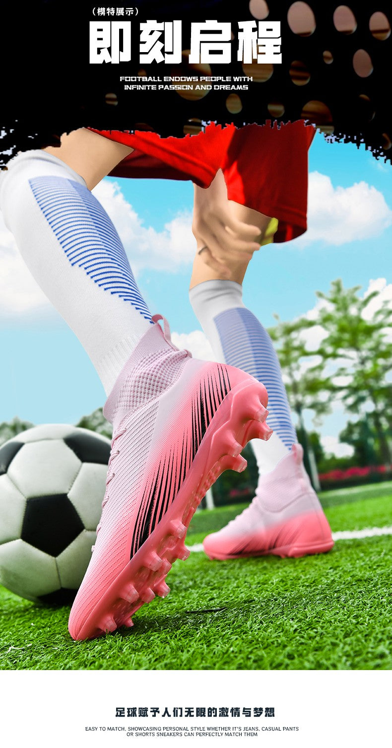 Men Fast Soccer Shoes Professional TF/FG Indoor Futsal Football Field Boot Unisex Society Cleats Long Spikes Sneaker Comfortable