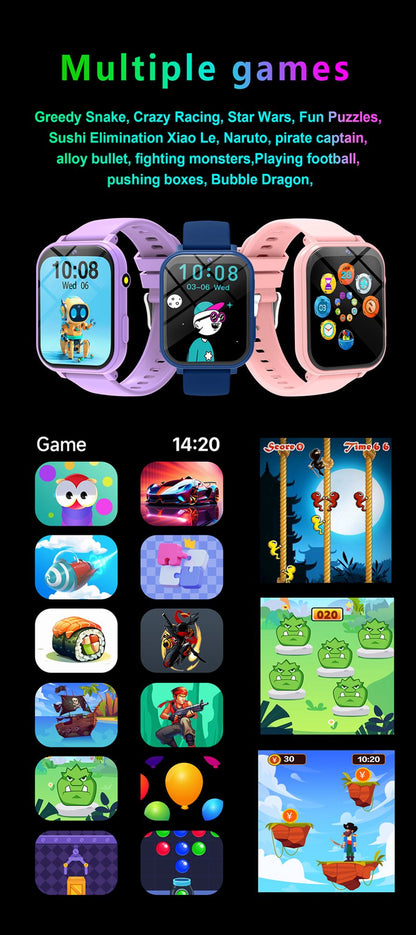 New Fashion Smart Watch For Children Games HD Screen Camera Flashlight Sleep Monitor Alarm Kids Birthday Holiday Gift Boy Girl