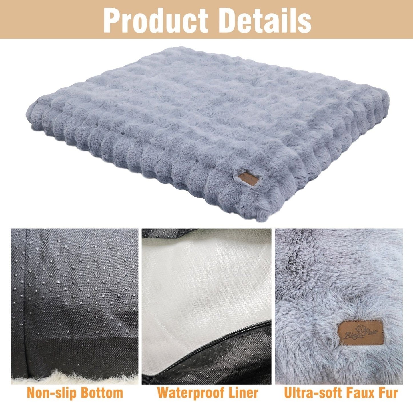 Cama M-4GG para Cães de Pelúcia Ultra Macia Cama Calmante para Gatos Base de Espuma Mais Espessa Cama para Caixas Múltiplas Opções de Tamanho para Cães