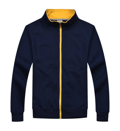 Cotton men's and women's standing collars, zippered jackets, spring and autumn cardigans, customized printing, logo embroidery