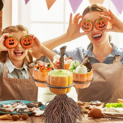 Spooky Halloween Pumpkin Snack Serving Bowl Rack for Candy Fruit and Desserts Ideal for Home Decor Gift Ideas Party Festivals