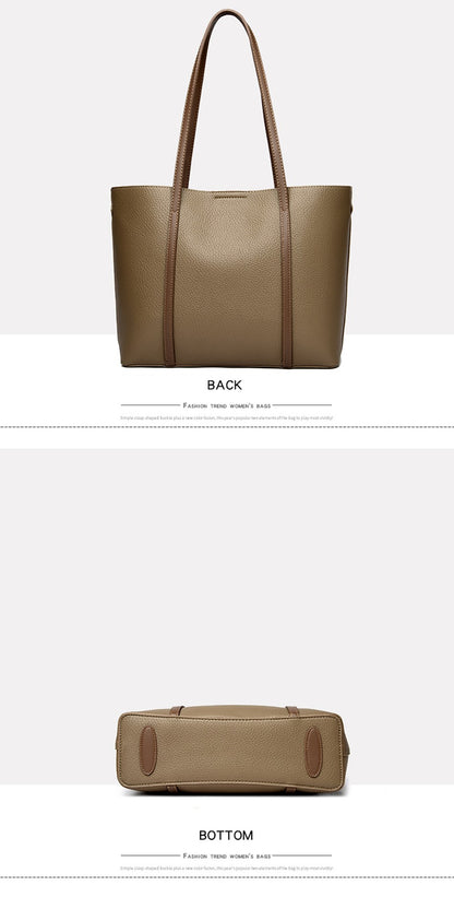 New autumn Single Shoulder Large Capacity Messenger Droadband Female Solid Color Handbag Luxury Ladies Bucket PU Shoulder Bag