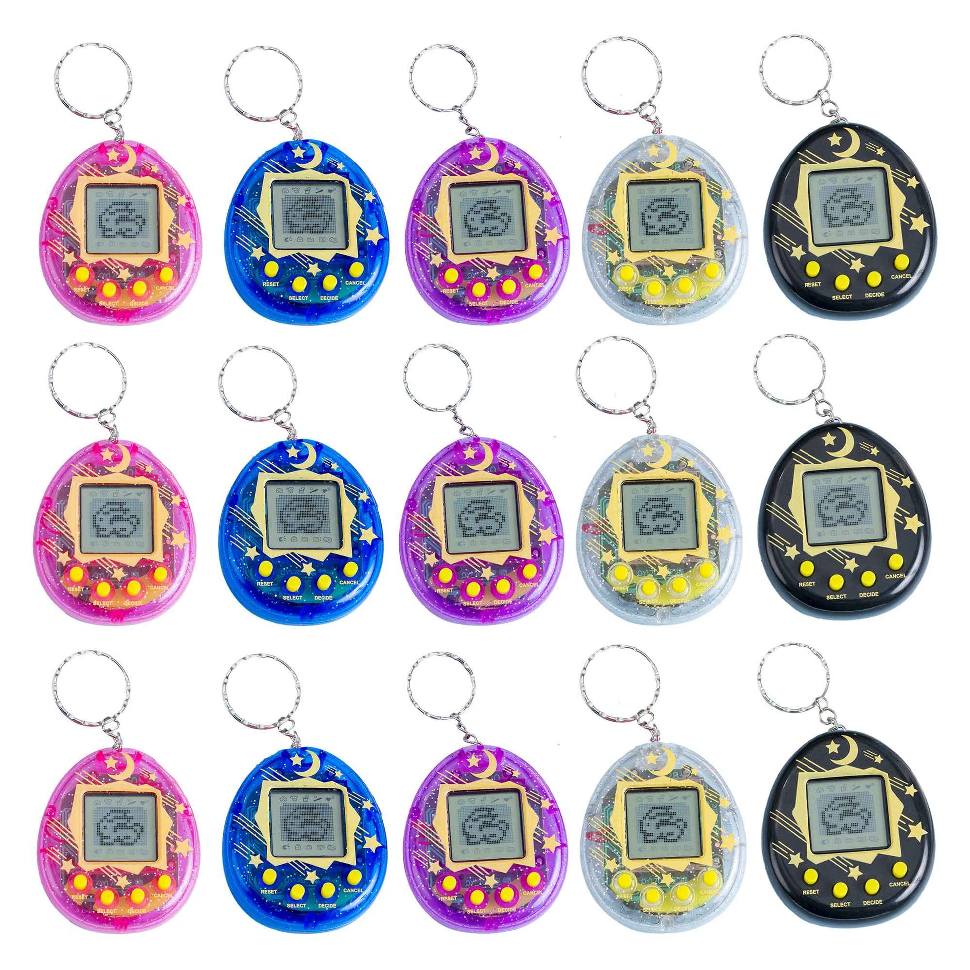 64-6PCS Virtual Pet Keychain Tamagotchi Electronic Toys for kids Video Game Party Favors Birthday Gifts School Classroom Prizes